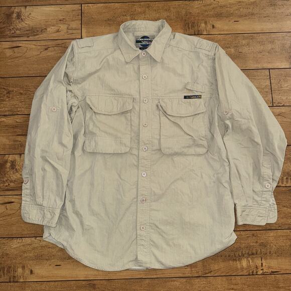 Exofficio Fishing Shirt Tan Med 21x29 Utility Outdoor Wear - Picture 1 of 4